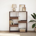 vidaXL Bibliotecă/Separator de cameră, stejar afumat, 100x33x115 cm vidaXL Bibliotecă/Separator de cameră, stejar afumat, 100x33x115 cm