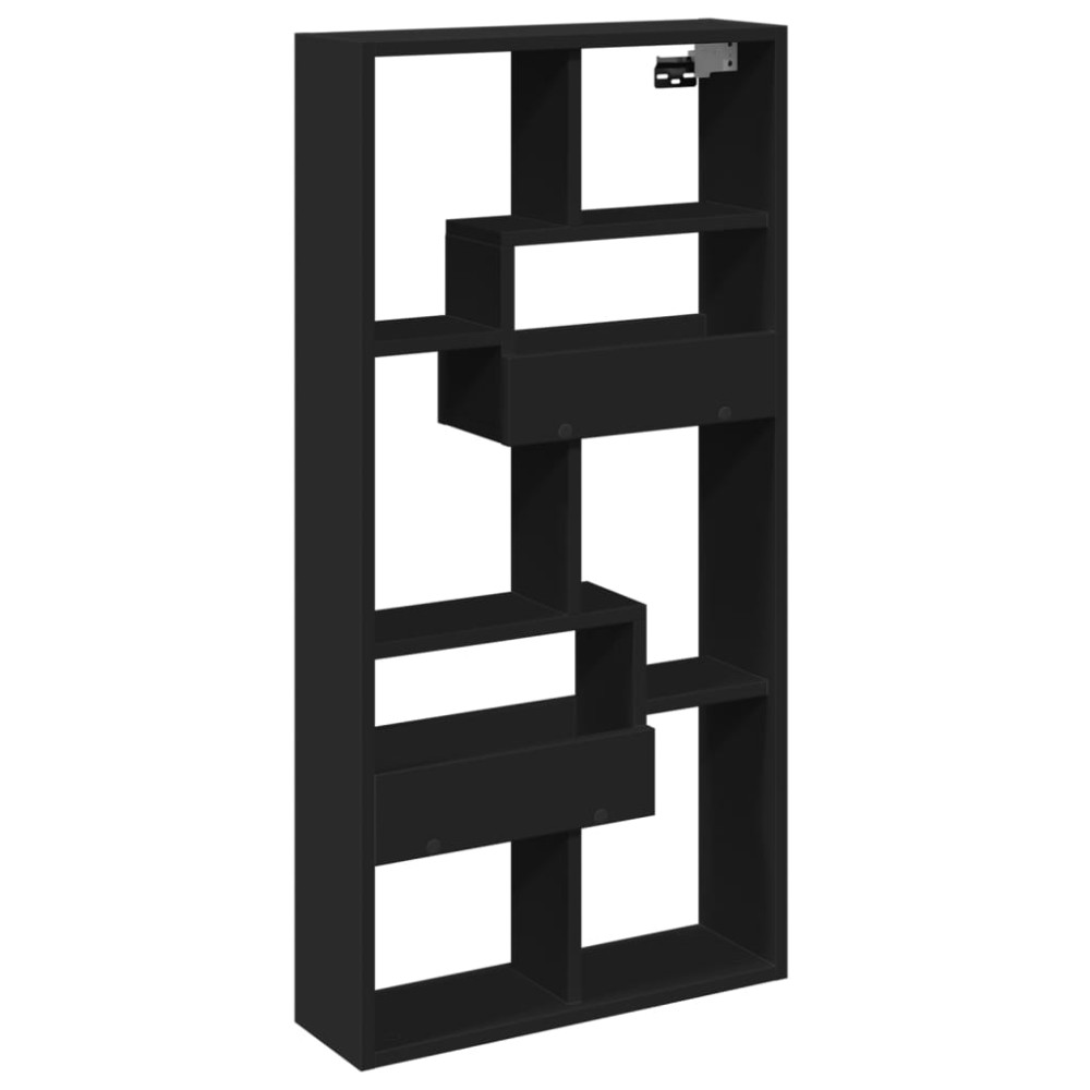 vidaXL Dulap de perete, negru, 50x15x100 cm, lemn prelucrat