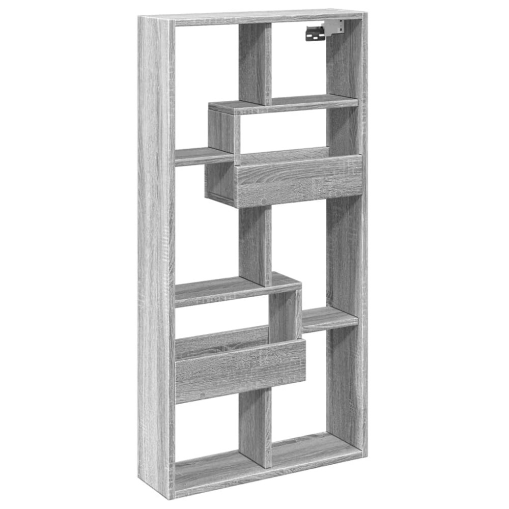 vidaXL Dulap de perete, gri sonoma, 50x15x100 cm, lemn prelucrat