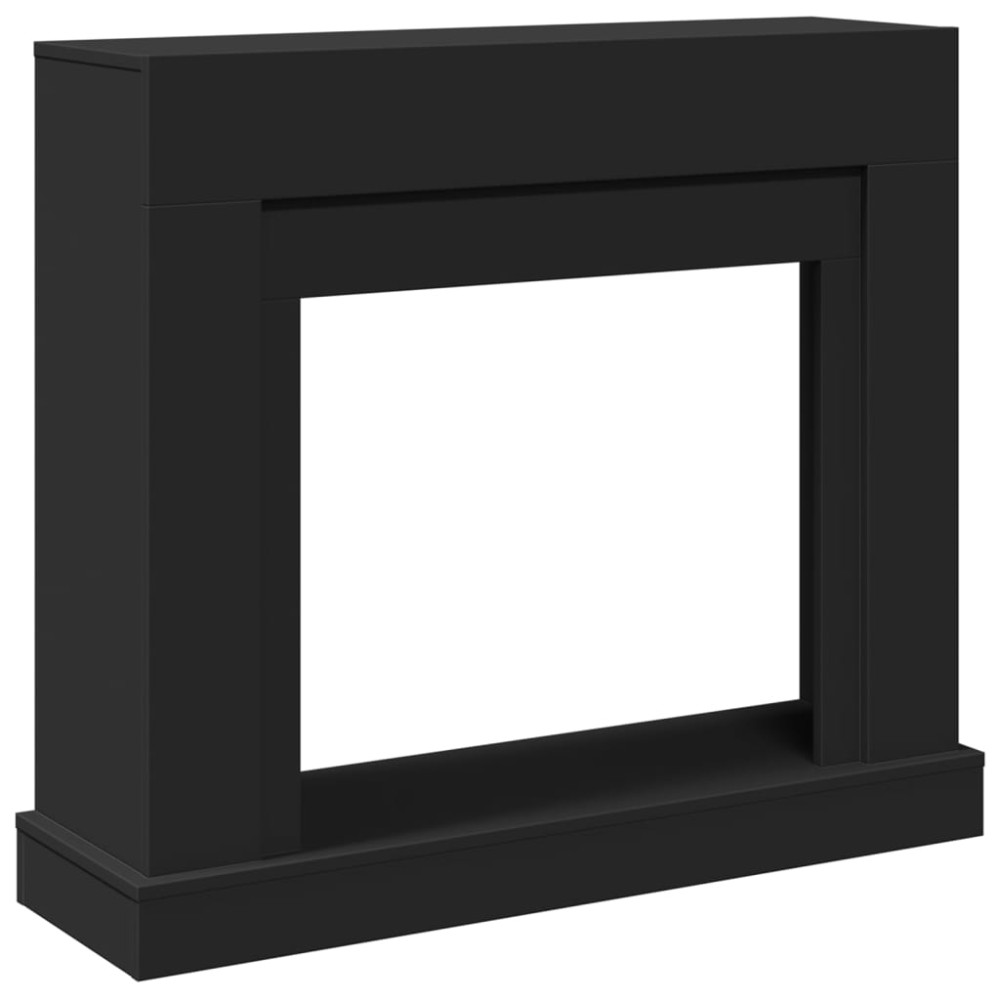 vidaXL Mască de șemineu, negru, 100x30x87,5 cm, lemn prelucrat