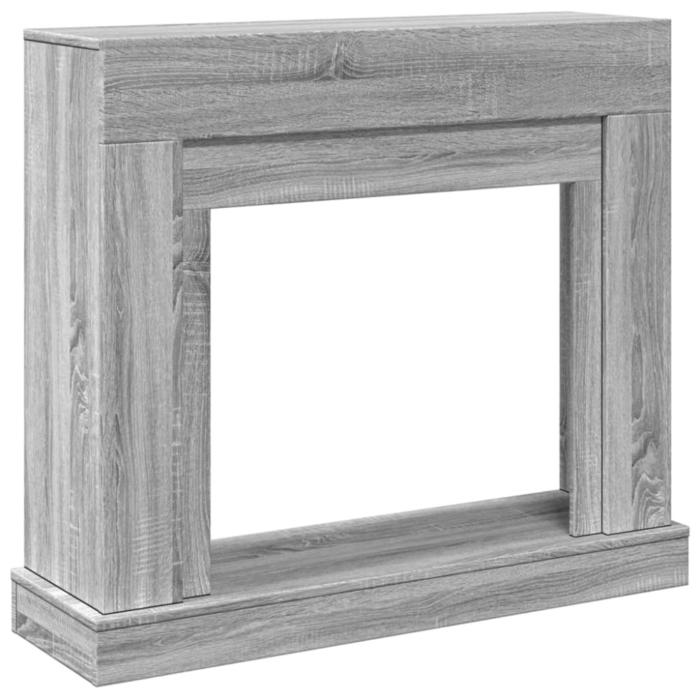 vidaXL Mască de șemineu, sonoma gri, 100x30x87,5 cm, lemn prelucrat