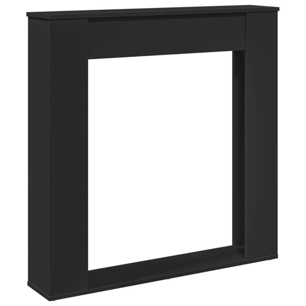 vidaXL Mască de șemineu, negru, 100x20x100 cm, lemn prelucrat
