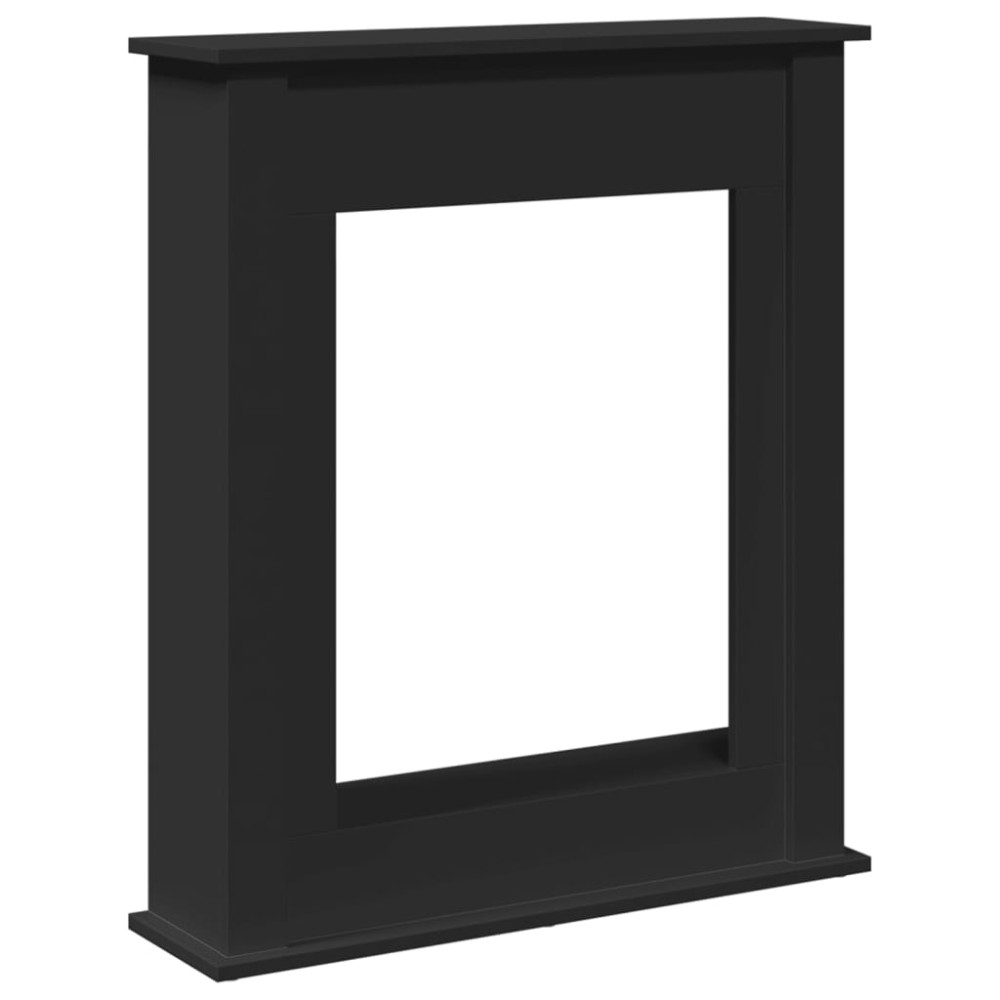 vidaXL Mască de șemineu, negru, 75x20x87,5 cm, lemn prelucrat