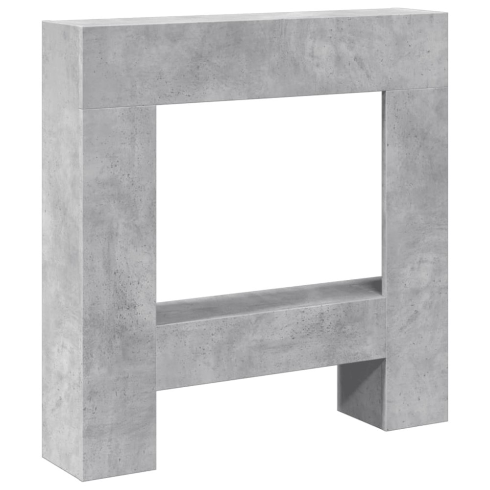 vidaXL Mască de șemineu, gri beton, 81x18x82 cm, lemn prelucrat
