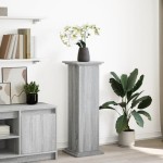 vidaXL Suport prezentare cu depozitare sonoma gri 31x30x90 cm lemn vidaXL Suport prezentare cu depozitare sonoma gri 31x30x90 cm lemn