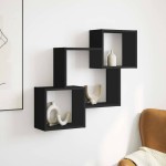 vidaXL Dulap de perete, 78x18x71 cm, negru, lemn prelucrat