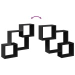 vidaXL Dulap de perete, 78x18x71 cm, negru, lemn prelucrat