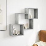vidaXL Dulap de perete, gri beton, 78x18x71 cm, lemn prelucrat