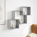 vidaXL Dulap de perete, 78x18x71 cm, gri sonoma, lemn prelucrat