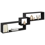 vidaXL Dulap de perete, negru, 158x18x53 cm, lemn prelucrat vidaXL Dulap de perete, negru, 158x18x53 cm, lemn prelucrat