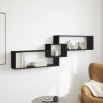 vidaXL Dulap de perete, negru, 158x18x53 cm, lemn prelucrat vidaXL Dulap de perete, negru, 158x18x53 cm, lemn prelucrat