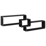 vidaXL Dulap de perete, negru, 158x18x53 cm, lemn prelucrat vidaXL Dulap de perete, negru, 158x18x53 cm, lemn prelucrat