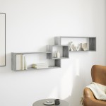 vidaXL Dulap de perete, gri beton, 158x18x53 cm, lemn prelucrat
