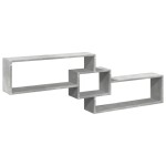 vidaXL Dulap de perete, gri beton, 158x18x53 cm, lemn prelucrat