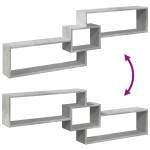 vidaXL Dulap de perete, gri beton, 158x18x53 cm, lemn prelucrat