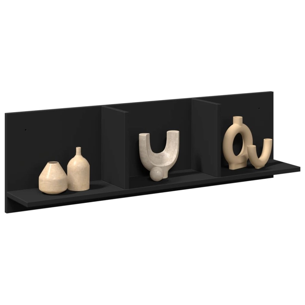 vidaXL Dulap de perete, 100x16,5x30 cm, negru, lemn prelucrat