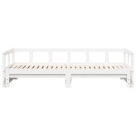 vidaXL Pat de zi fără saltea, alb, 80x200 cm, lemn masiv pin vidaXL Pat de zi fără saltea, alb, 80x200 cm, lemn masiv pin