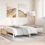 vidaXL Pat de zi fără saltea, 90x190 cm, lemn masiv de pin vidaXL Pat de zi fără saltea, 90x190 cm, lemn masiv de pin