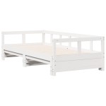 vidaXL Pat de zi fără saltea, alb, 90x190 cm, lemn masiv pin