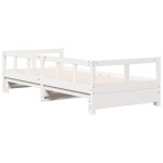 vidaXL Pat de zi fără saltea, alb, 90x190 cm, lemn masiv pin