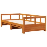vidaXL Pat de zi fără saltea, maro ceruit, 90x190 cm, lemn masiv pin