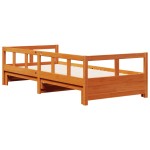 vidaXL Pat de zi fără saltea, maro ceruit, 90x190 cm, lemn masiv pin