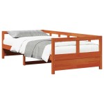 vidaXL Pat de zi fără saltea, maro ceruit, 90x190 cm, lemn masiv pin