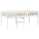 vidaXL Pat pentru copii fără saltea, alb, 75x190 cm, lemn masiv de pin vidaXL Pat pentru copii fără saltea, alb, 75x190 cm, lemn masiv de pin