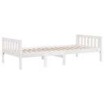vidaXL Pat pentru copii fără saltea, alb, 80x200 cm, lemn masiv de pin