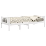 vidaXL Pat pentru copii fără saltea, alb, 80x200 cm, lemn masiv de pin