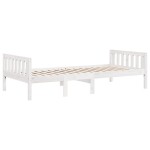 vidaXL Pat pentru copii fără saltea, alb, 90x200 cm, lemn masiv de pin