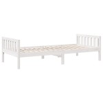 vidaXL Pat pentru copii fără saltea, alb, 90x200 cm, lemn masiv de pin