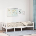 vidaXL Pat pentru copii fără saltea, alb, 90x190 cm, lemn masiv de pin vidaXL Pat pentru copii fără saltea, alb, 90x190 cm, lemn masiv de pin