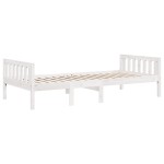 vidaXL Pat pentru copii fără saltea, alb, 90x190 cm, lemn masiv de pin vidaXL Pat pentru copii fără saltea, alb, 90x190 cm, lemn masiv de pin