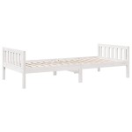 vidaXL Pat pentru copii fără saltea, alb, 90x190 cm, lemn masiv de pin vidaXL Pat pentru copii fără saltea, alb, 90x190 cm, lemn masiv de pin