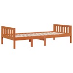 vidaXL Pat pentru copii fără saltea, maro, 75x190 cm, lemn masiv pin