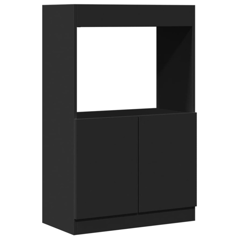 vidaXL Dulap înalt, negru, 63x33x100 cm, lemn prelucrat