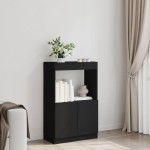 vidaXL Dulap înalt, negru, 63x33x100 cm, lemn prelucrat vidaXL Dulap înalt, negru, 63x33x100 cm, lemn prelucrat