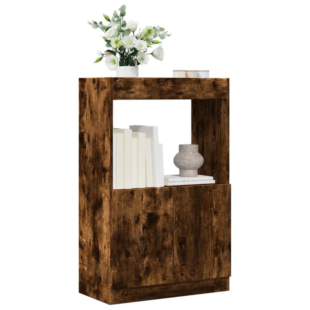 vidaXL Dulap înalt, stejar fumuriu, 63x33x100 cm, lemn prelucrat