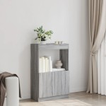 vidaXL Dulap înalt, gri sonoma, 63x33x100 cm, lemn prelucrat vidaXL Dulap înalt, gri sonoma, 63x33x100 cm, lemn prelucrat
