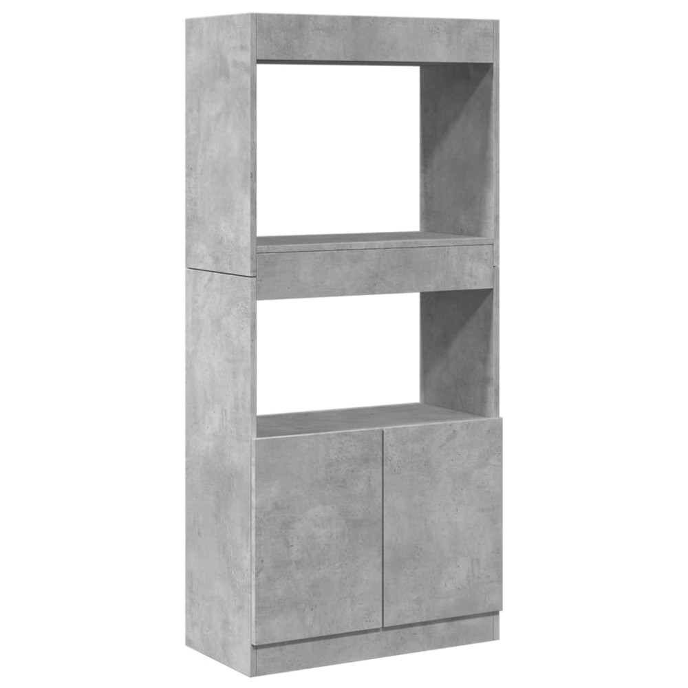 vidaXL Dulap înalt, gri beton, 63x33x140 cm, lemn prelucrat
