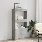 vidaXL Dulap înalt, gri beton, 63x33x140 cm, lemn prelucrat vidaXL Dulap înalt, gri beton, 63x33x140 cm, lemn prelucrat
