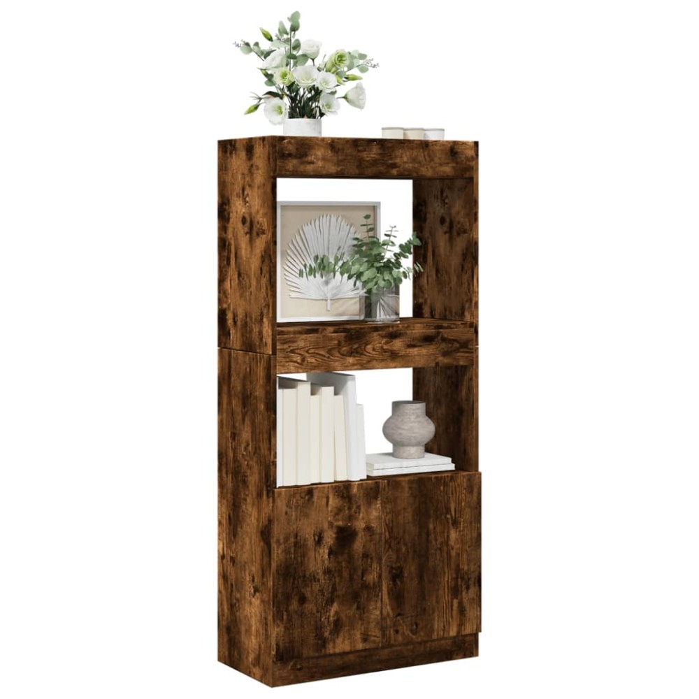 vidaXL Dulap înalt, stejar fumuriu, 63x33x140 cm, lemn prelucrat