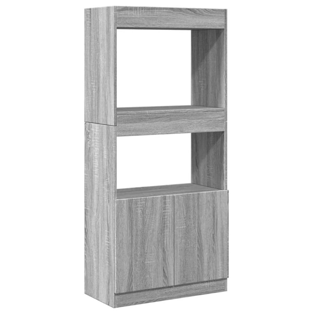 vidaXL Dulap înalt, sonoma gri, 63x33x140 cm, lemn prelucrat