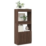 vidaXL Dulap înalt, stejar maro, 63x33x140 cm, lemn prelucrat vidaXL Dulap înalt, stejar maro, 63x33x140 cm, lemn prelucrat