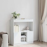 vidaXL Dulap înalt, alb, 92x33x100 cm, lemn prelucrat vidaXL Dulap înalt, alb, 92x33x100 cm, lemn prelucrat