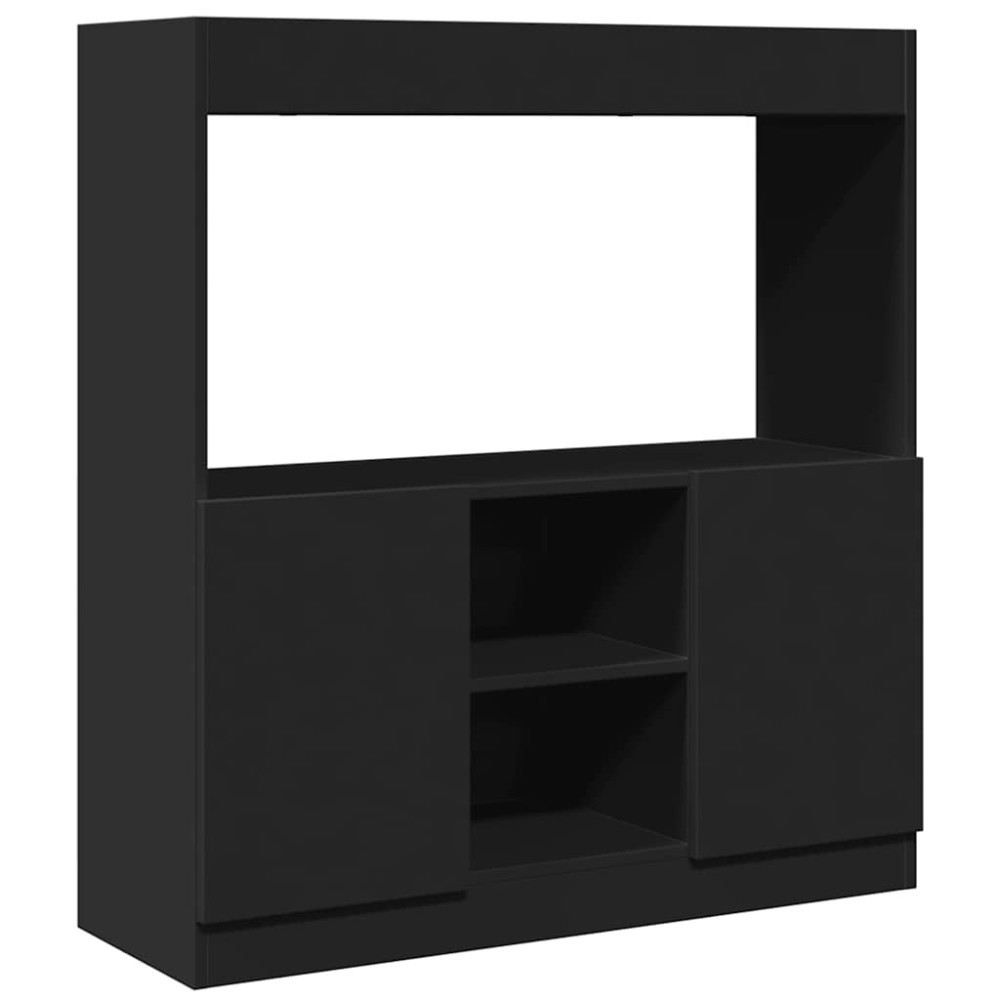 vidaXL Dulap înalt, negru, 92x33x100 cm, lemn prelucrat