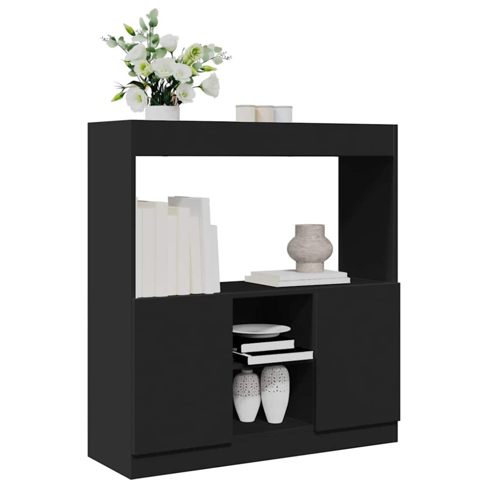 vidaXL Dulap înalt, negru, 92x33x100 cm, lemn prelucrat