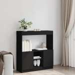 vidaXL Dulap înalt, negru, 92x33x100 cm, lemn prelucrat vidaXL Dulap înalt, negru, 92x33x100 cm, lemn prelucrat
