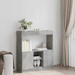 vidaXL Dulap înalt, gri beton, 92x33x100 cm, lemn prelucrat vidaXL Dulap înalt, gri beton, 92x33x100 cm, lemn prelucrat
